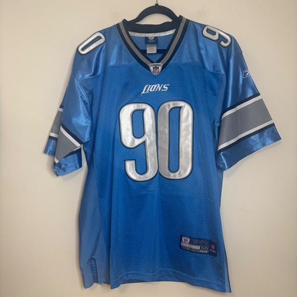 Reebok Detroit Lions NFL Jersey #90 SUH Blue Stitched Mens Size 50 Football - Picture 1 of 12